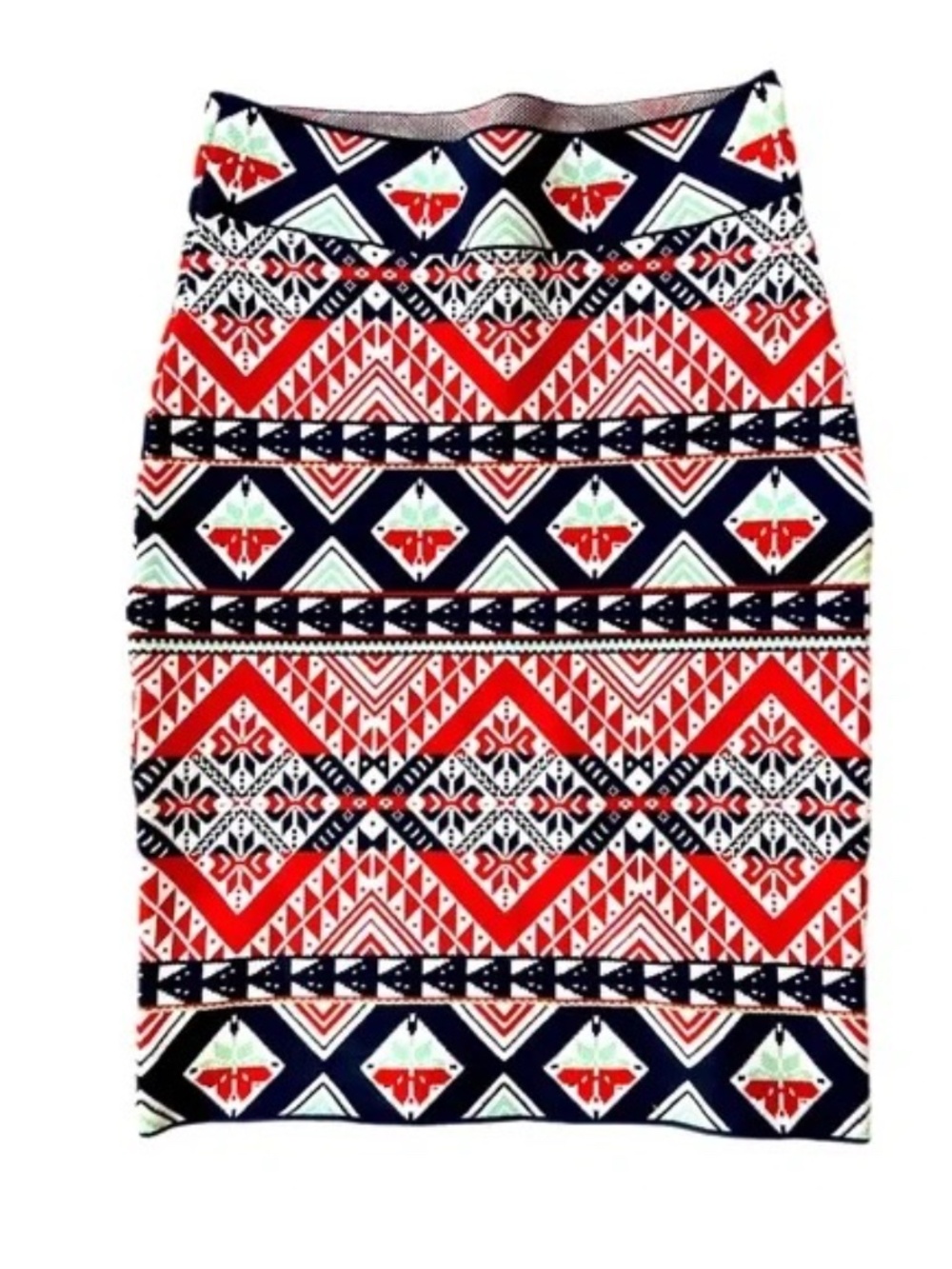 BCBG MAXAZRIA Starr Peruvian Patchwork Jacquard Skirt